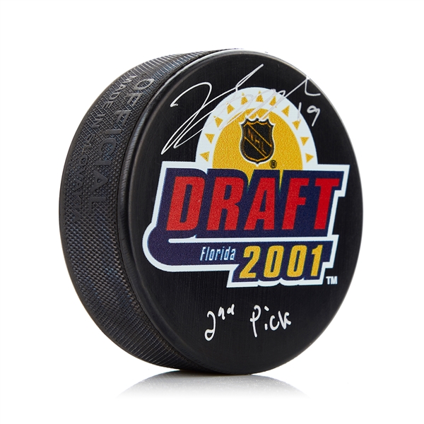 Jason Spezza Signed 2001 NHL Entry Draft Puck with 2nd Pick Note