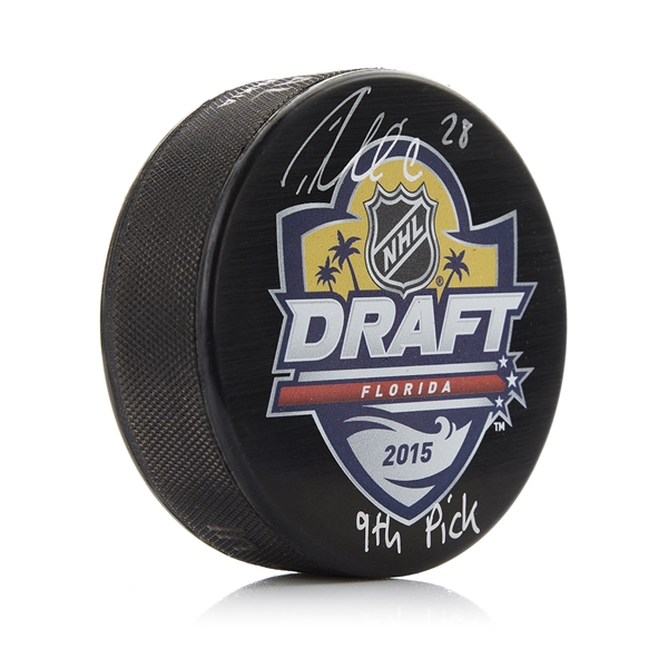 Timo Meier Signed 2015 NHL Entry Draft Puck with 9th Pick Note