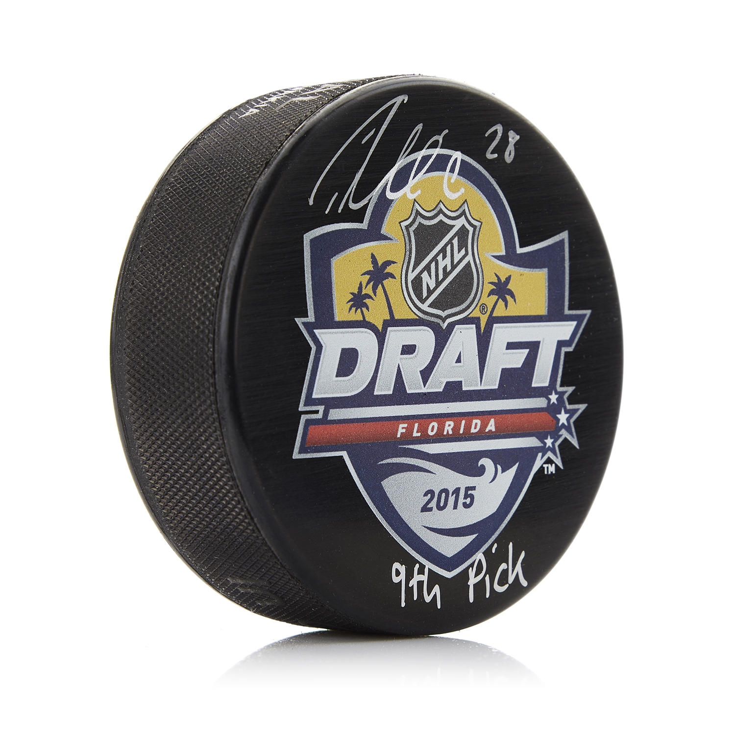 Timo Meier Signed 2015 NHL Entry Draft Puck with 9th Pick Note