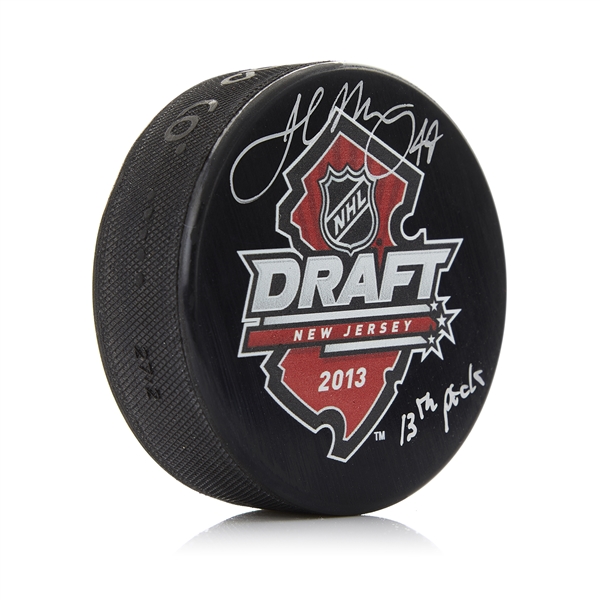 Josh Morrissey Signed 2013 NHL Entry Draft Puck with 13th Pick Note