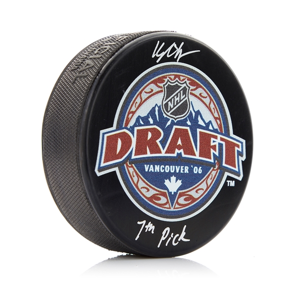 Kyle Okposo Signed 2006 NHL Entry Draft Puck with 7th Pick Note