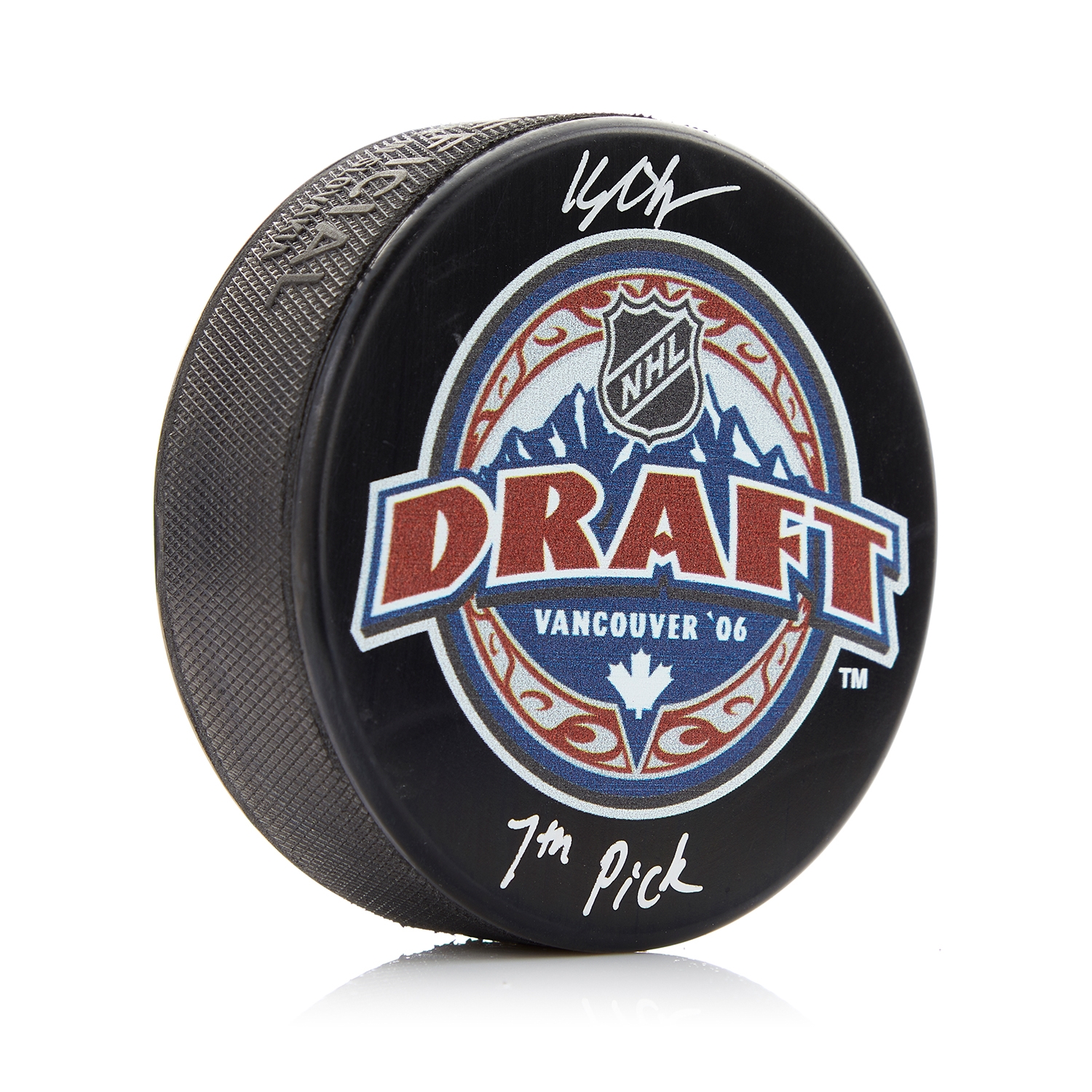 Kyle Okposo Signed 2006 NHL Entry Draft Puck with 7th Pick Note