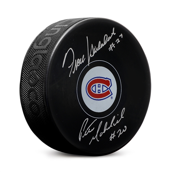 Frank Mahovlich & Peter Mahovlich Dual Signed Montreal Canadiens Hockey Puck