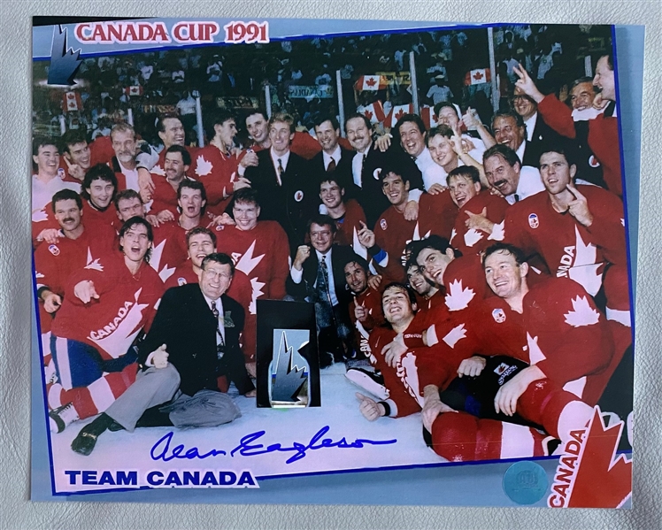 Alan Eagleson Signed 1991 Canada Cup Celebration 8x10 Photo