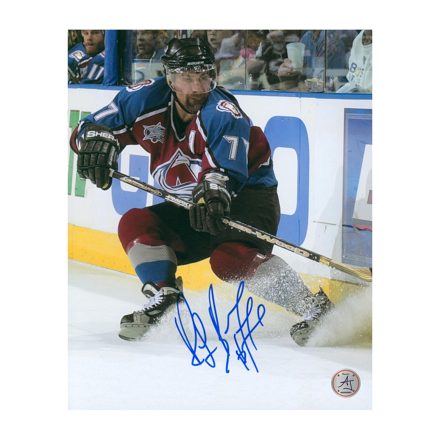 Ray Bourque Signed Colorado Avalanche Snowstorm 8x10 Photo