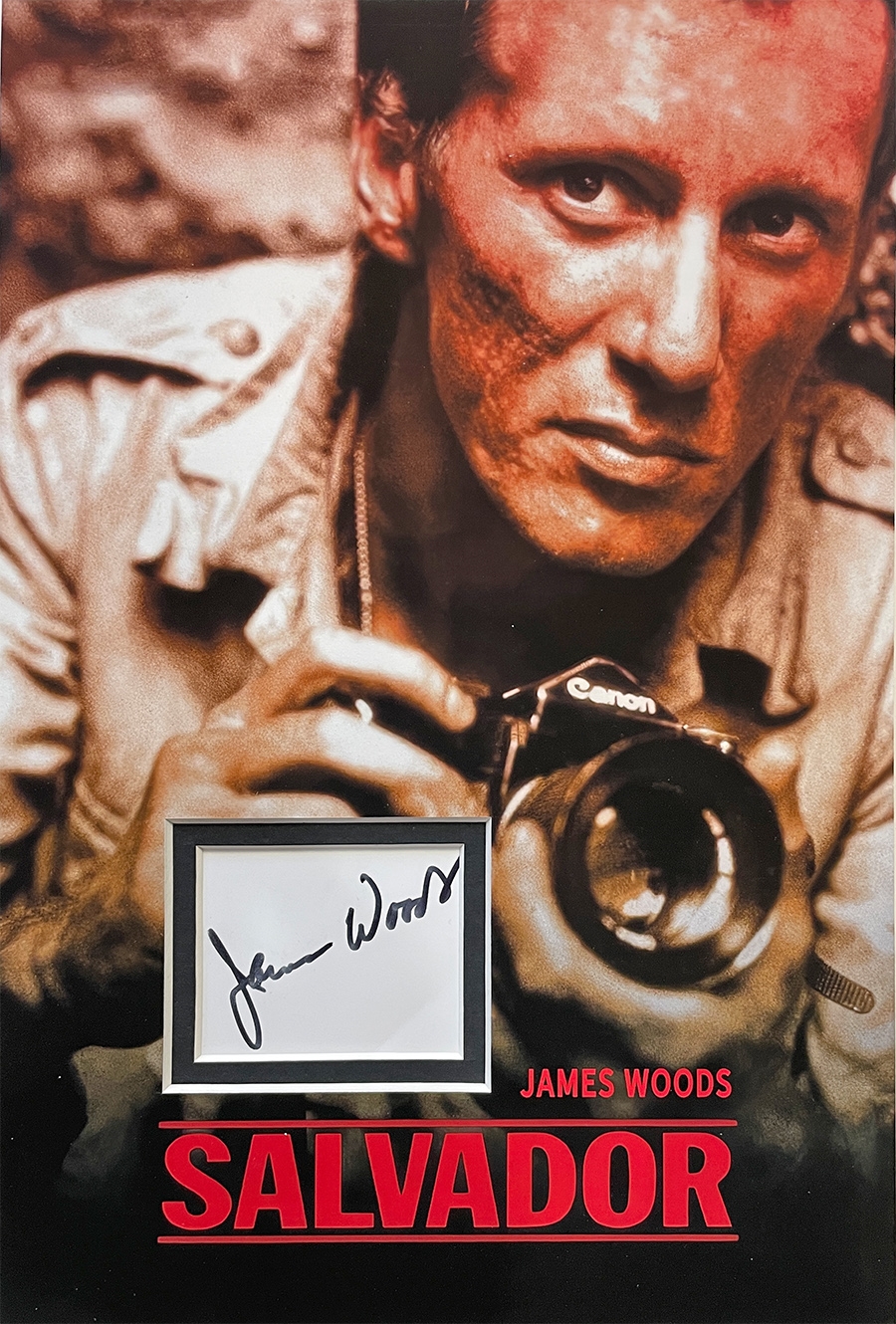 James Woods Signed Salvador Custom Matted 8x12 Cut Signature