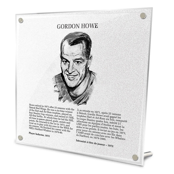 Gordie Howe Replica Hockey Hall of Fame Plaque