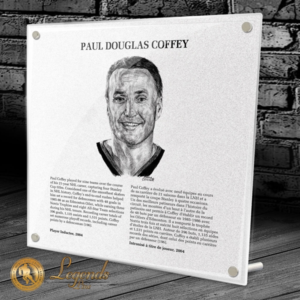 Paul Coffey Replica Hockey Hall of Fame Plaque