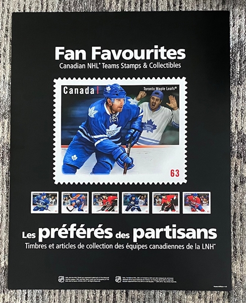 2013 Canadian NHL Team Stamps Canada Post On-Site Promo Poster - Eng/French