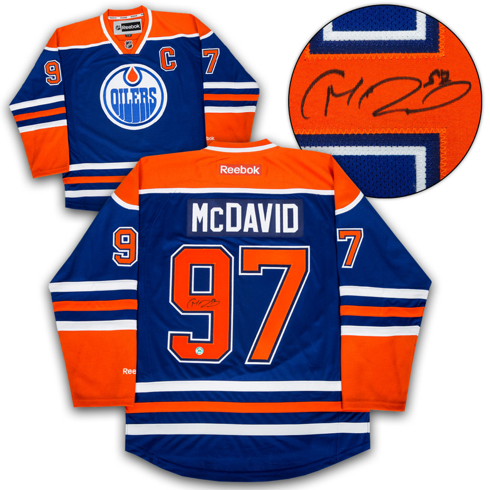 Connor McDavid Edmonton Oilers Autographed Blue Reebok