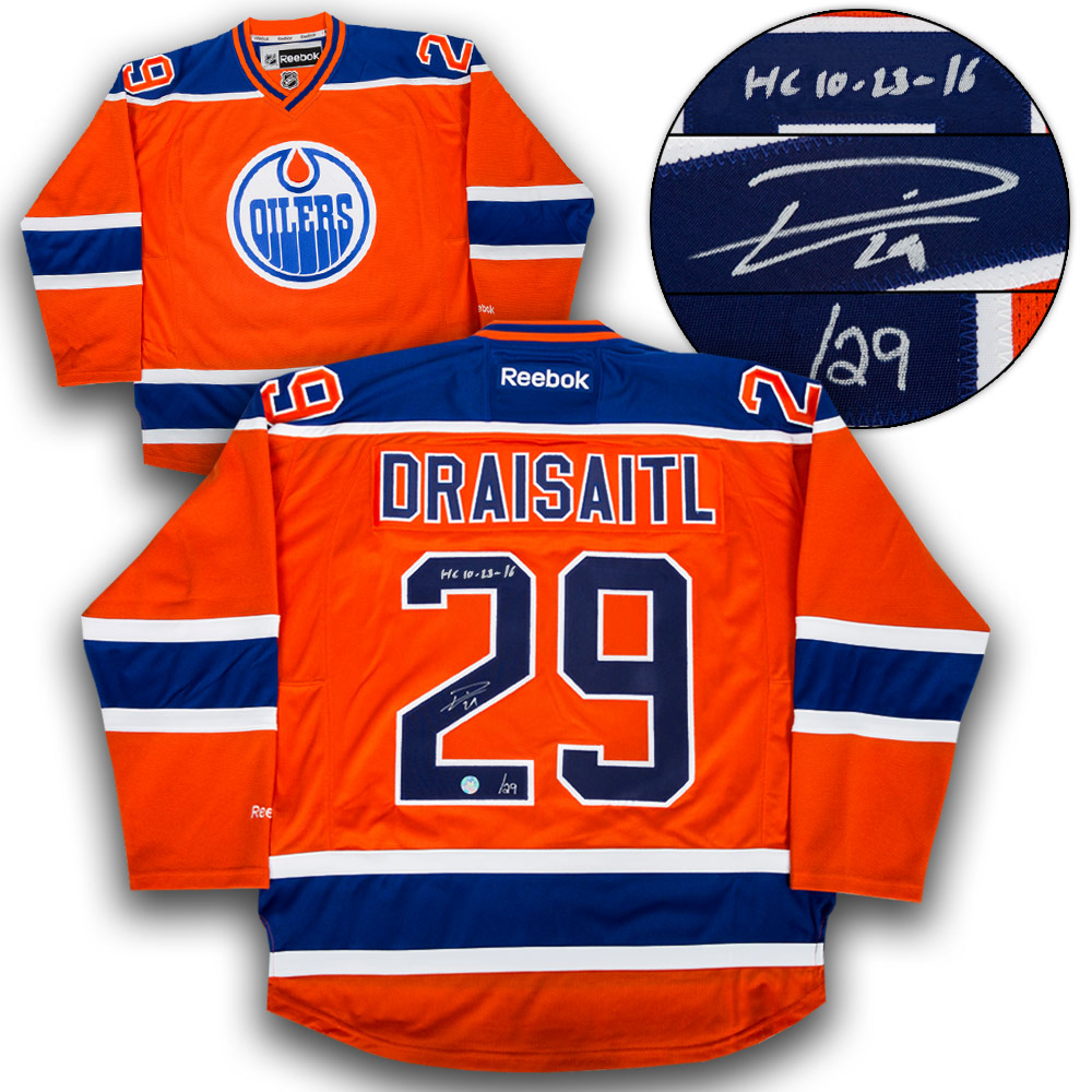 AJ Sports  Leon Draisaitl Signed Edmonton Oilers Reverse Retro