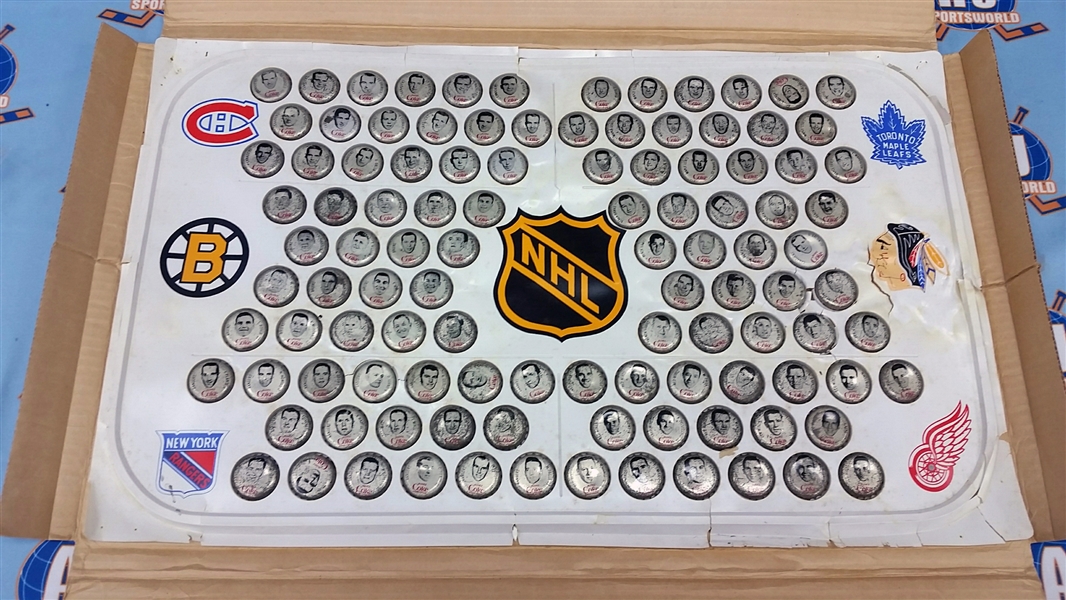 1964-65 Coca Cola NHL Hockey Bottle Caps Full Set & Rink