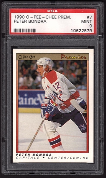 1990-91 OPC Premier #7 Peter Bondra Rookie Card - Mint PSA 9