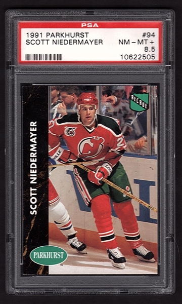 1991-92 Parkhurst #94 Scott Niedermayer Rookie Card - NM-MT+ PSA 8.5