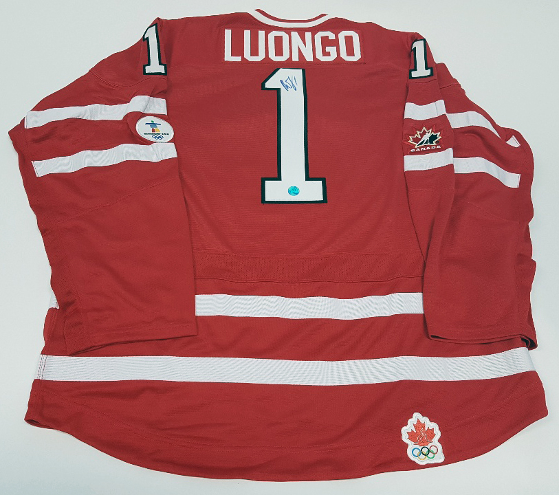 ROBERTO LUONGO SIGNED TEAM CANADA #1 RED JERSEY NUMBER JSA AUTHENTIC COA