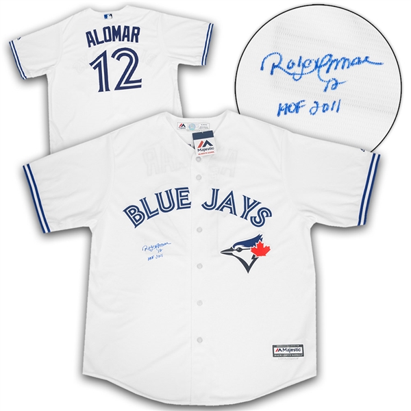 Lot Detail Roberto Alomar Toronto Blue Jays Autographed Replica Baseball Jersey W Hof Note