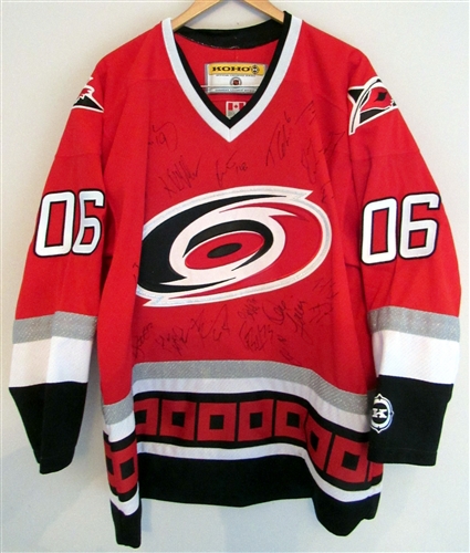 Carolina Hurricanes Team Signed 2006 Stanley Cup KOHO Jersey with JSA Authentication