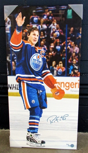 Ryan Smyth Edmonton Oilers Autographed Final Game Farewell Salute 14x28 Canvas #94/94