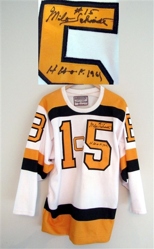 Milt Schmidt Signed Vintage 1940s Era Boston Bruins Wool Jersey with HOF Note