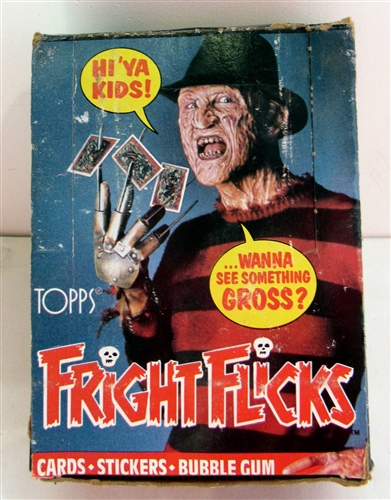 Topps 1988 Fright Flicks Wax Box with 36 Unopened Gum Packs - Freddy Kreuger
