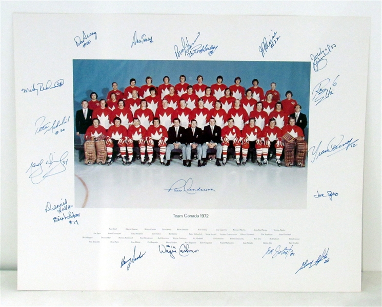 Team Canada 1972 Summit Series 16x20 Signed by 19 Players, Coaches, Trainer