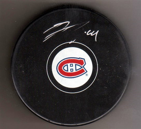 Nick Suzuki Montreal Canadiens Autographed Hockey Puck (Flawed)