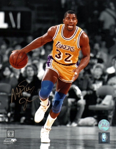 Magic Johnson Los Angeles Lakers Signed Color Isolation 8x10 Photo
