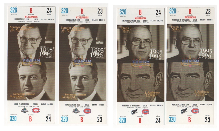 Montreal Canadiens Old Forum Last Season Picture Tickets Unused – Lot of 4 