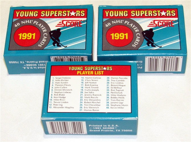 1991 Score Hockey Young Superstars 40 Card Full Sets - Lot of 3 Complete Sets