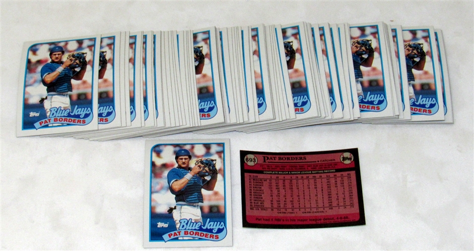 Lot of 80 Pat Borders 1989 Topps Toronto Blue Jays Rookie Cards #693