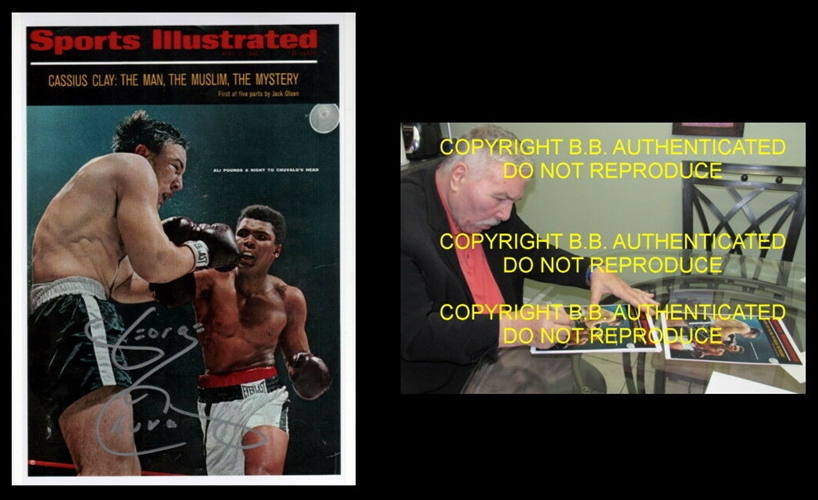 George Chuvalo Signed 8x12 Sports Illustrated Cover Photo vs Muhammad Ali 1966 Fight
