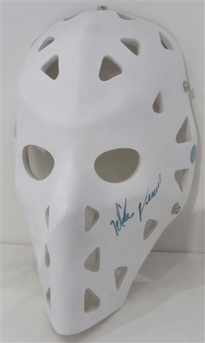 Mike Vernon Signed White Vintage Retro Goalie Mask (Flawed)