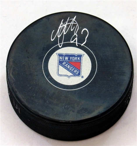 Mika Zibanejad New York Rangers Autographed Hockey Puck (Flawed) 