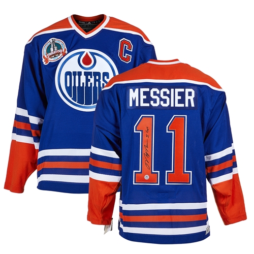 Mark Messier Edmonton Oilers Signed & Inscribed 1990 Team Classic Jersey