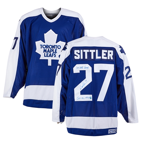 Darryl Sittler Toronto Maple Leafs Signed & Dated 1st Goal Vintage CCM Jersey