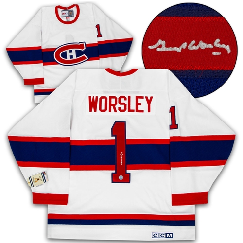 Gump Worsley Montreal Canadiens Signed Original Six Vintage CCM Jersey