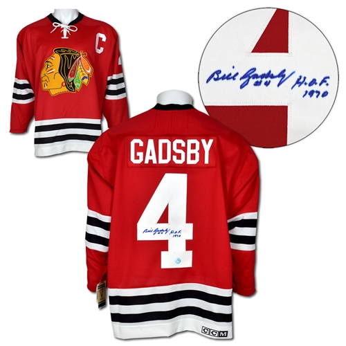 Bill Gadsby Chicago Blackhawks Autographed Vintage CCM Jersey