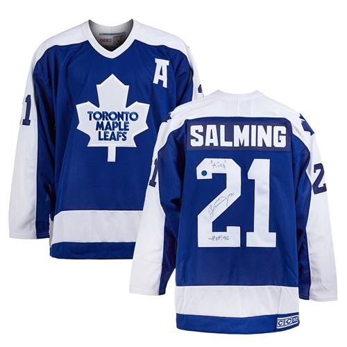 Borje Salming Toronto Maple Leafs Signed The King Vintage CCM jersey