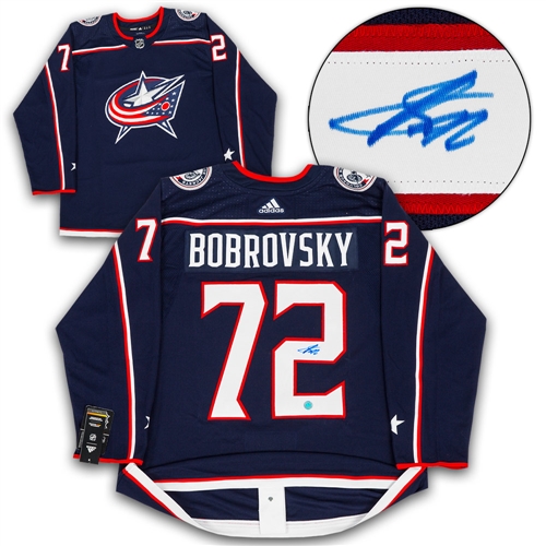 Sergei Bobrovsky Columbus Blue Jackets Autographed Adidas Jersey