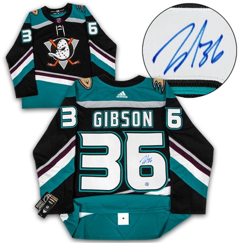 John Gibson Anaheim Mighty Ducks Signed Alt Retro Adidas Jersey
