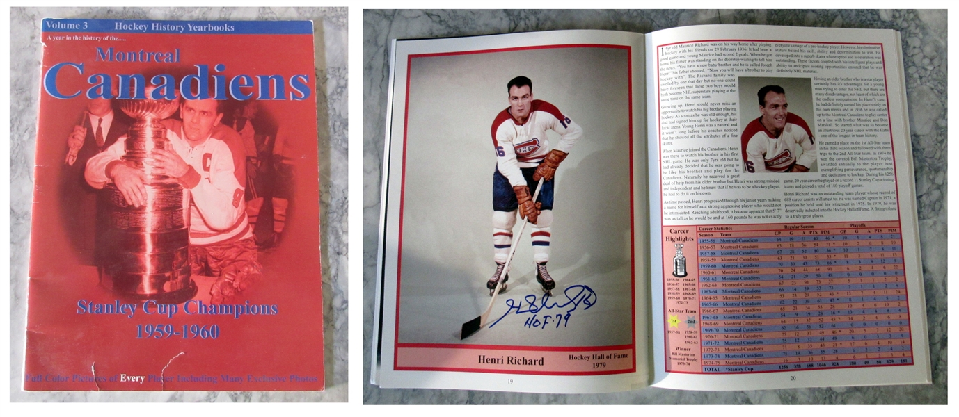 Montreal Canadiens Yearbook Signed by 14 Players - 1959-60 Stanley Cup Team