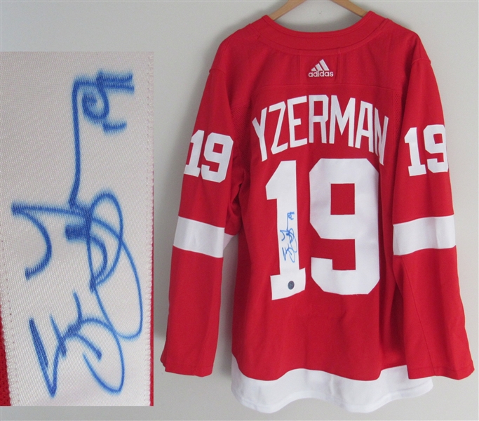 Steve Yzerman Detroit Red Wings Autographed Adidas Jersey (Flawed)