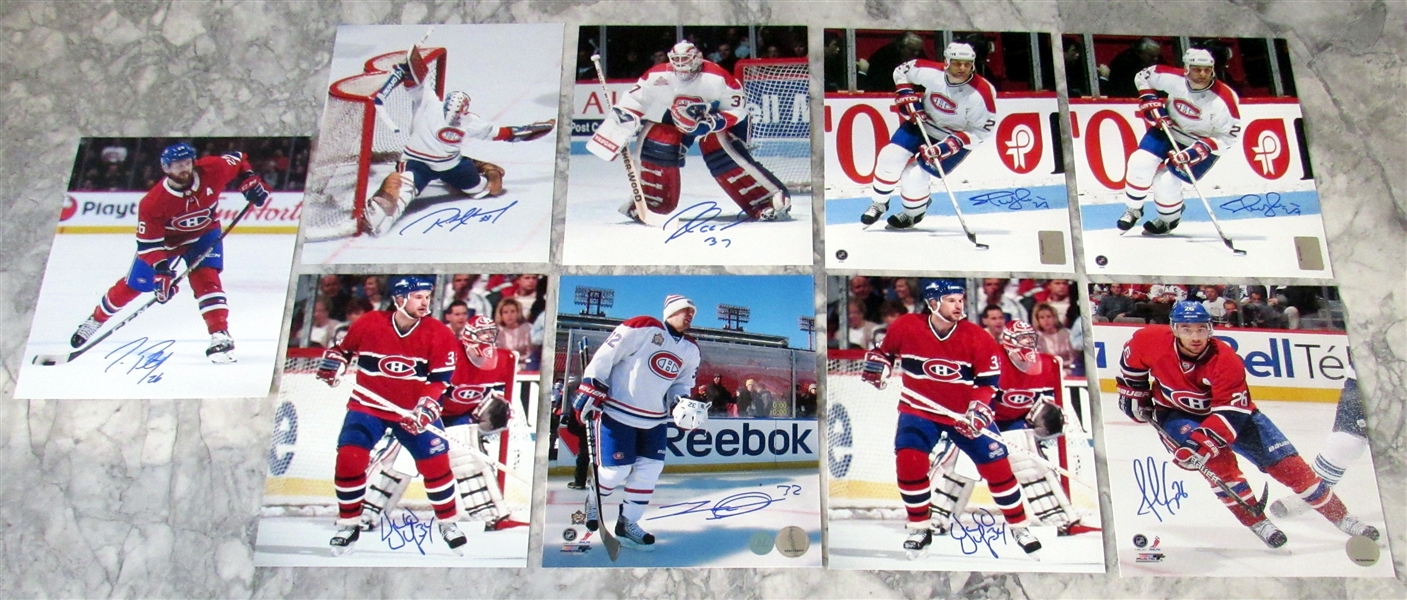 Lot of 9 Montreal Canadiens Signed 8x10 Photos (1 x Flawed)