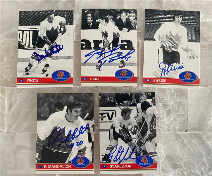Lot of 5 Signed 1972 Summit Series Team Canada Trading Cards