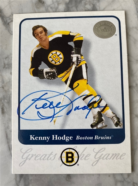 Kenny Hodge Boston Bruins Signed 2001 Fleer Trading Card #67