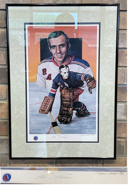 Eddie Giacomin New York Rangers Signed Hall of Fame Limited Edition 18x25 Framed Print 37/200