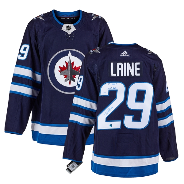 Patrik Laine Winnipeg Jets Signed & Dated 1st Game Adidas Jersey #/29