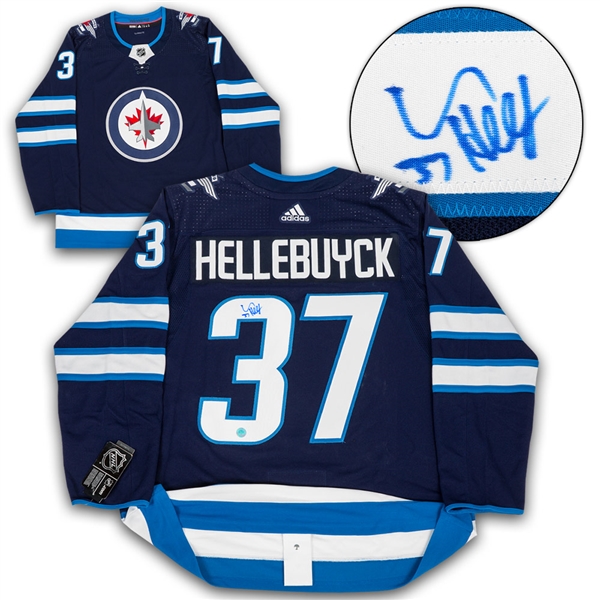 Connor Hellebuyck Winnipeg Jets Autographed Adidas Jersey
