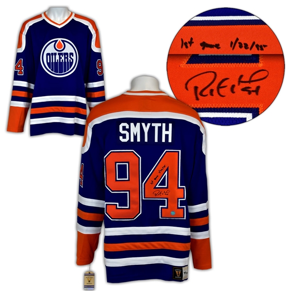 Ryan Smyth Edmonton Oilers Signed Dated 1st Game Fanatics Retro Jersey
