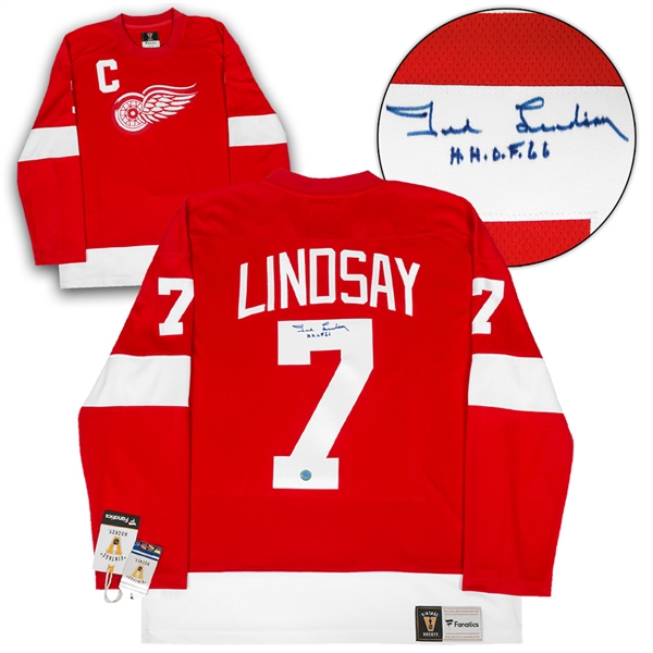 Ted Lindsay Detroit Red Wings Signed Retro Fanatics Jersey